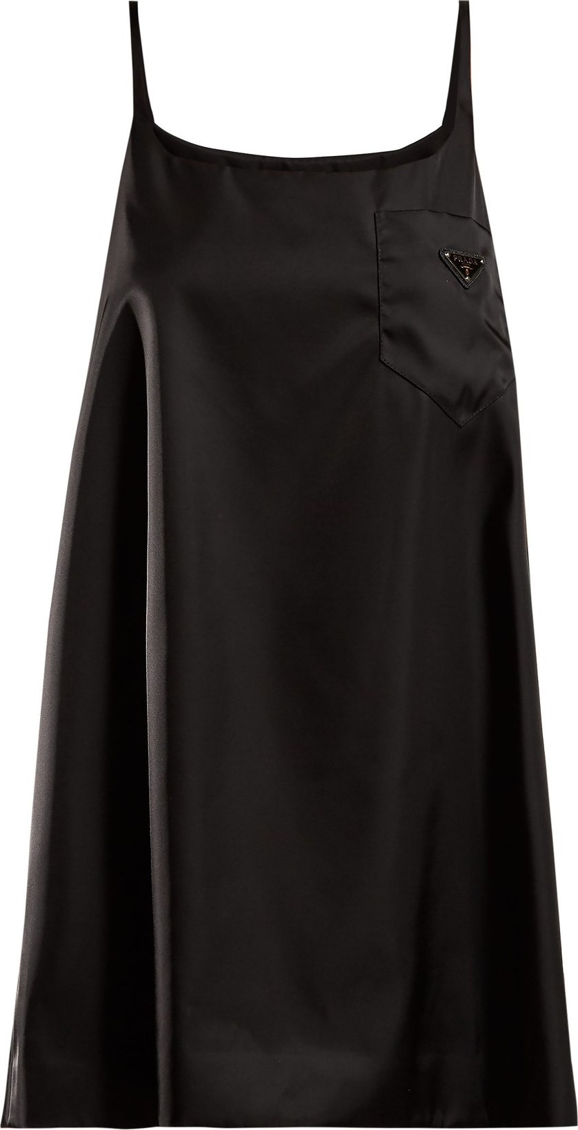 Prada Patch-pocket technical-satin mini dress