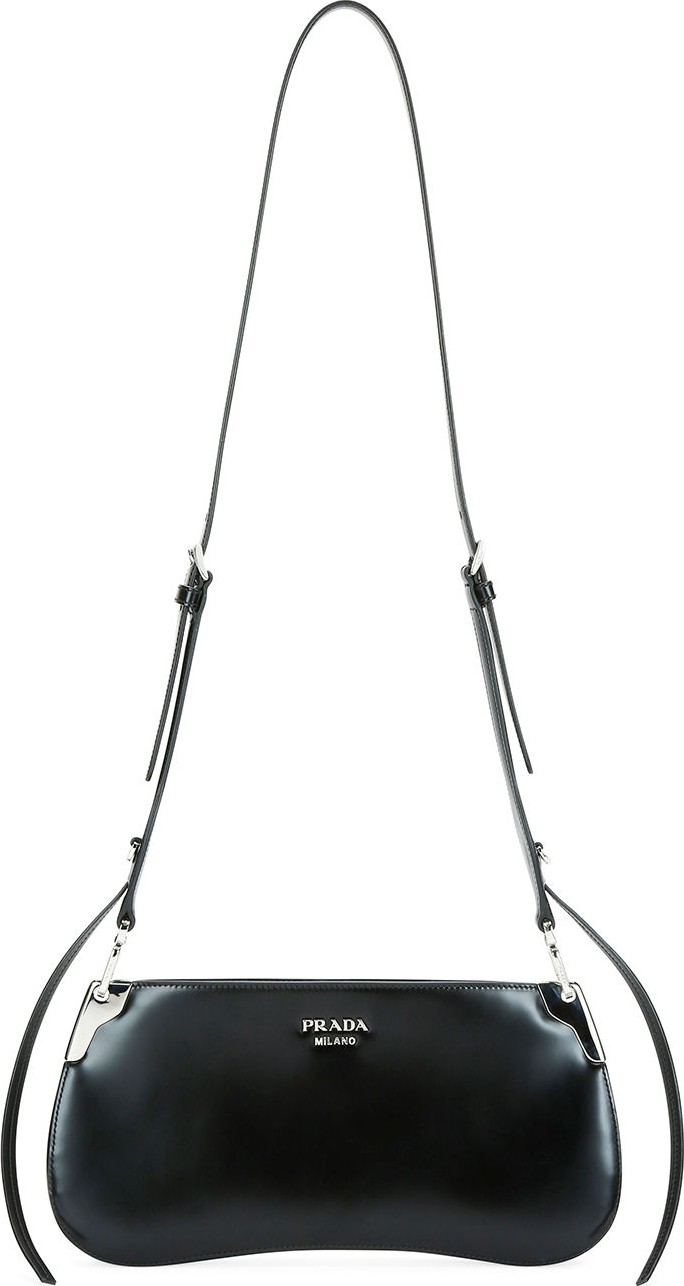 Prada Manuelle Flat City Calf Shoulder Bag