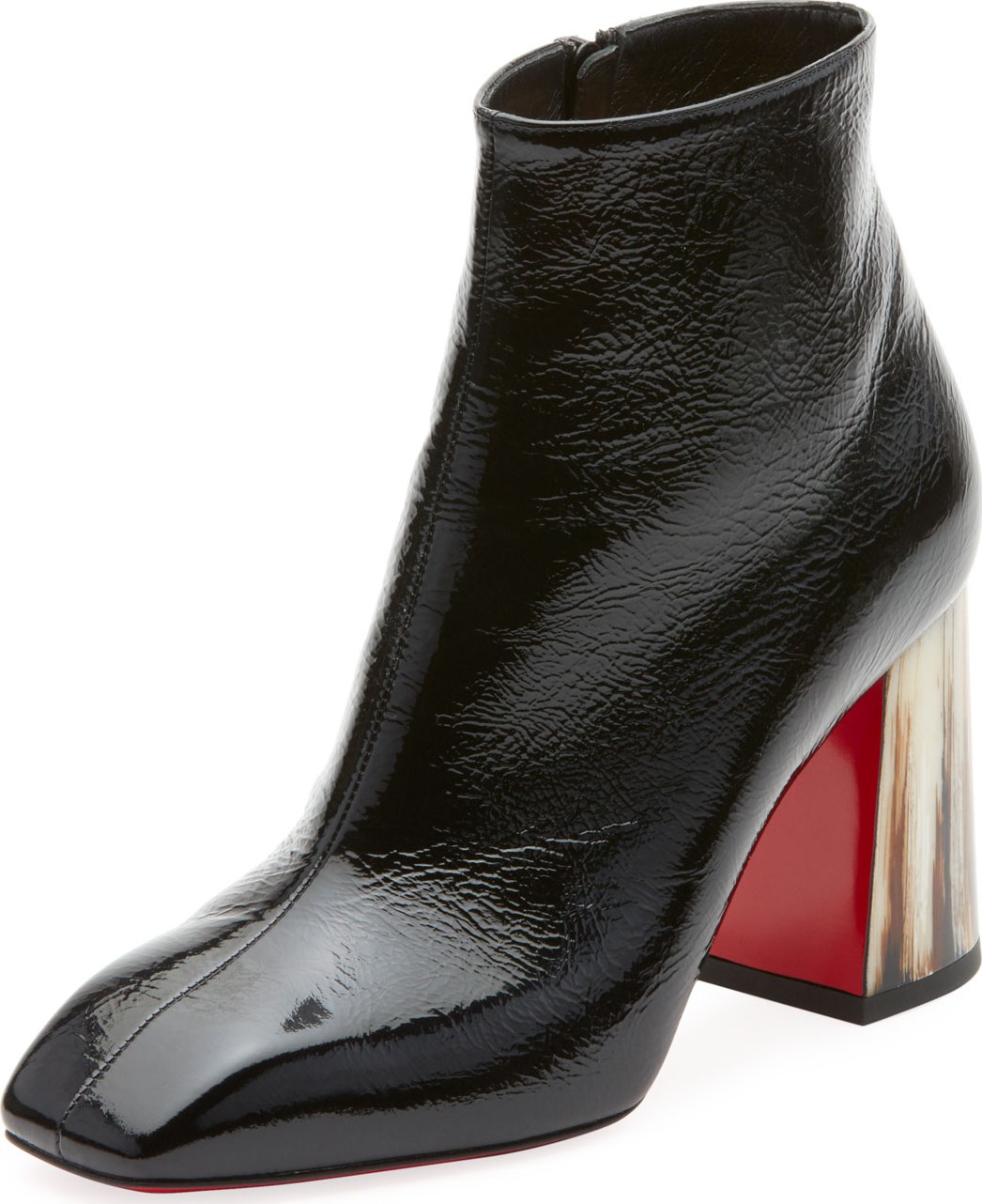 Christian Louboutin Hilconico Vintage Shiny Red Sole Booties