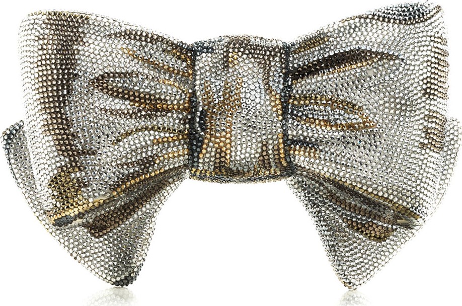 Judith Leiber Crystal Bow Clutch Bag, Champagne