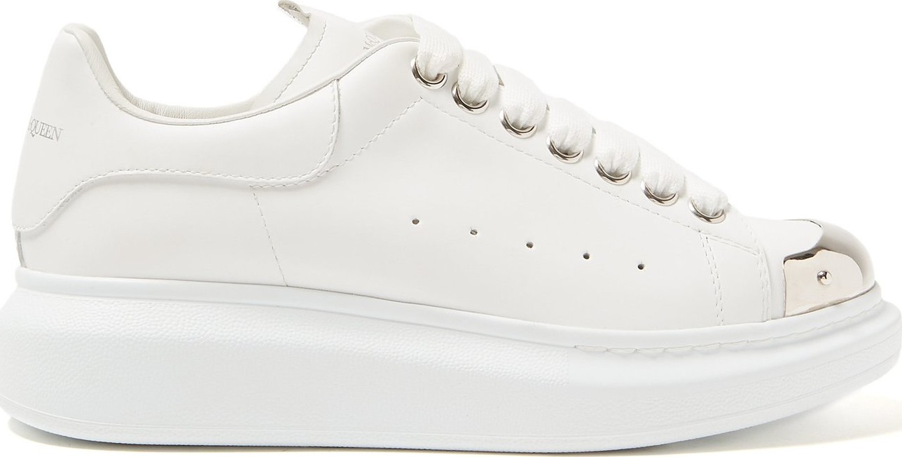 Alexander McQueen Metal toecap low-top leather trainers