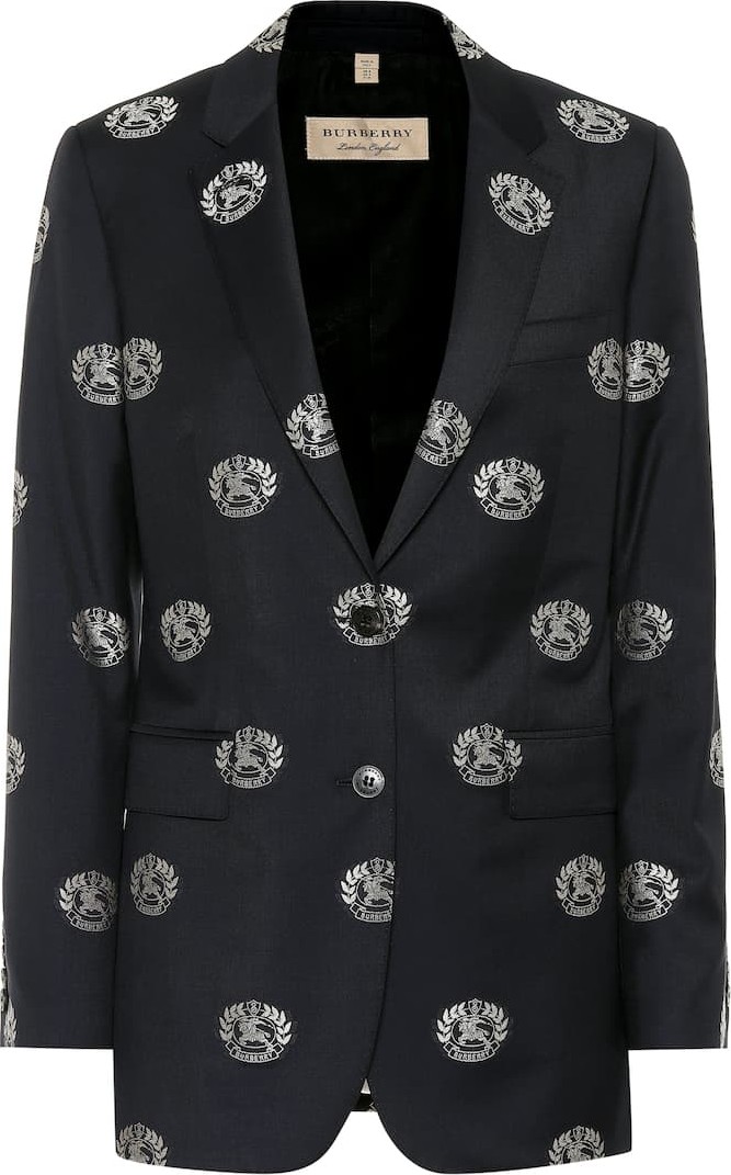 Burberry London England Embroidered wool twill blazer