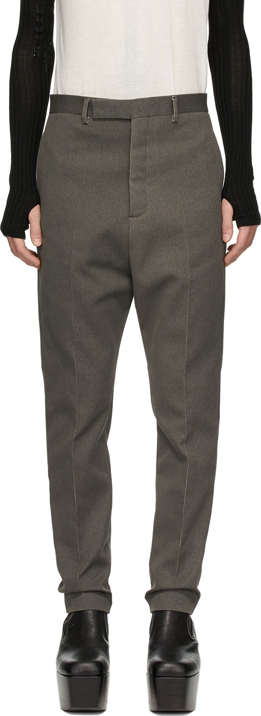Rick Owens Grey Linen Astaires Trousers