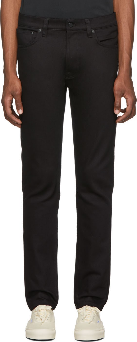 Nudie Jeans Black Rebirth Lean Dean Dry Jeans