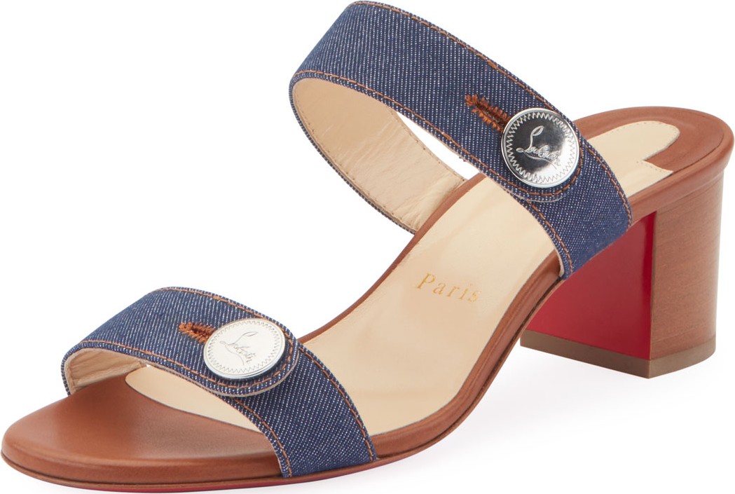 Christian Louboutin Sandenim 55 Red Sole Slide Sandals