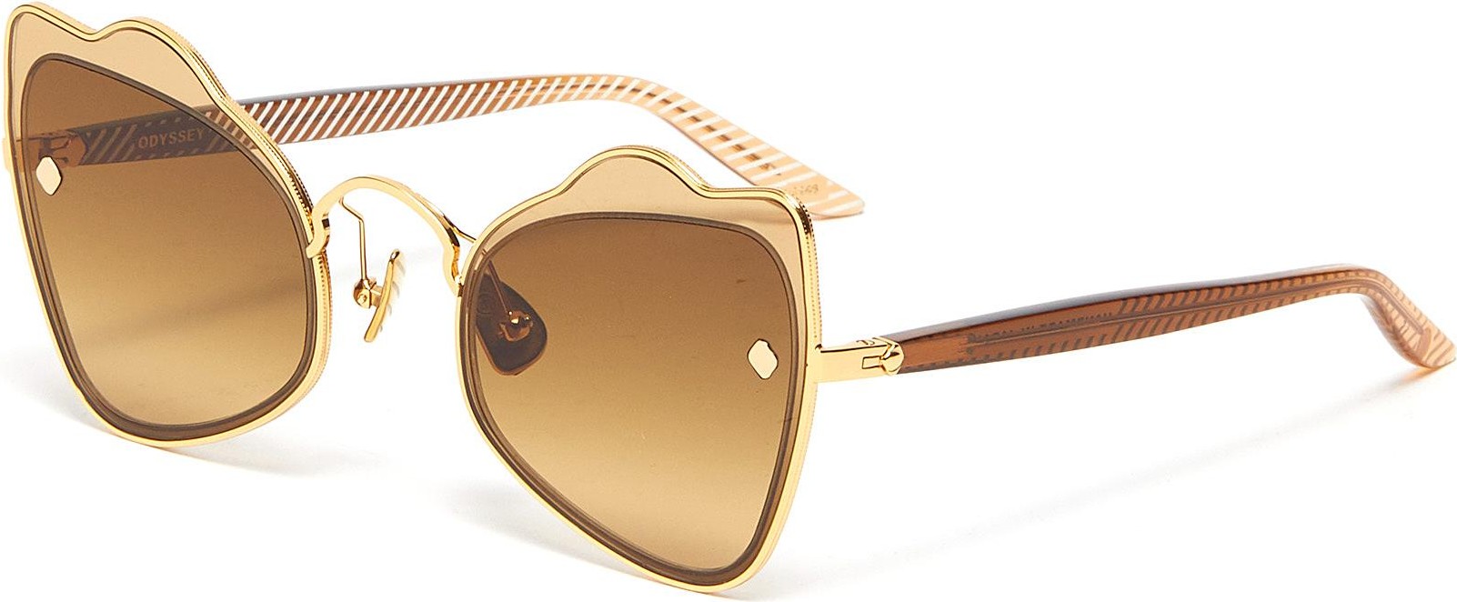 MØY ATELIER Odyssey' 18K gold plated stainless steel frame angular sunglasses