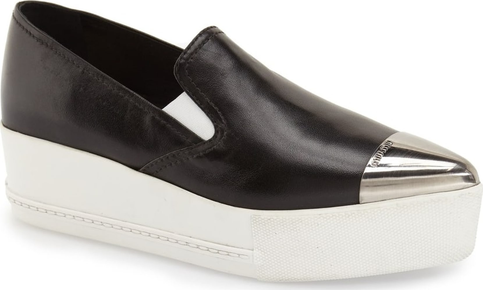 Miu Miu Metal Cap Toe Platform Sneaker