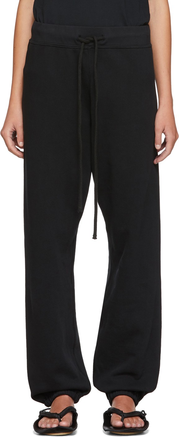 Raquel Allegra Black Fleece Lounge Pants