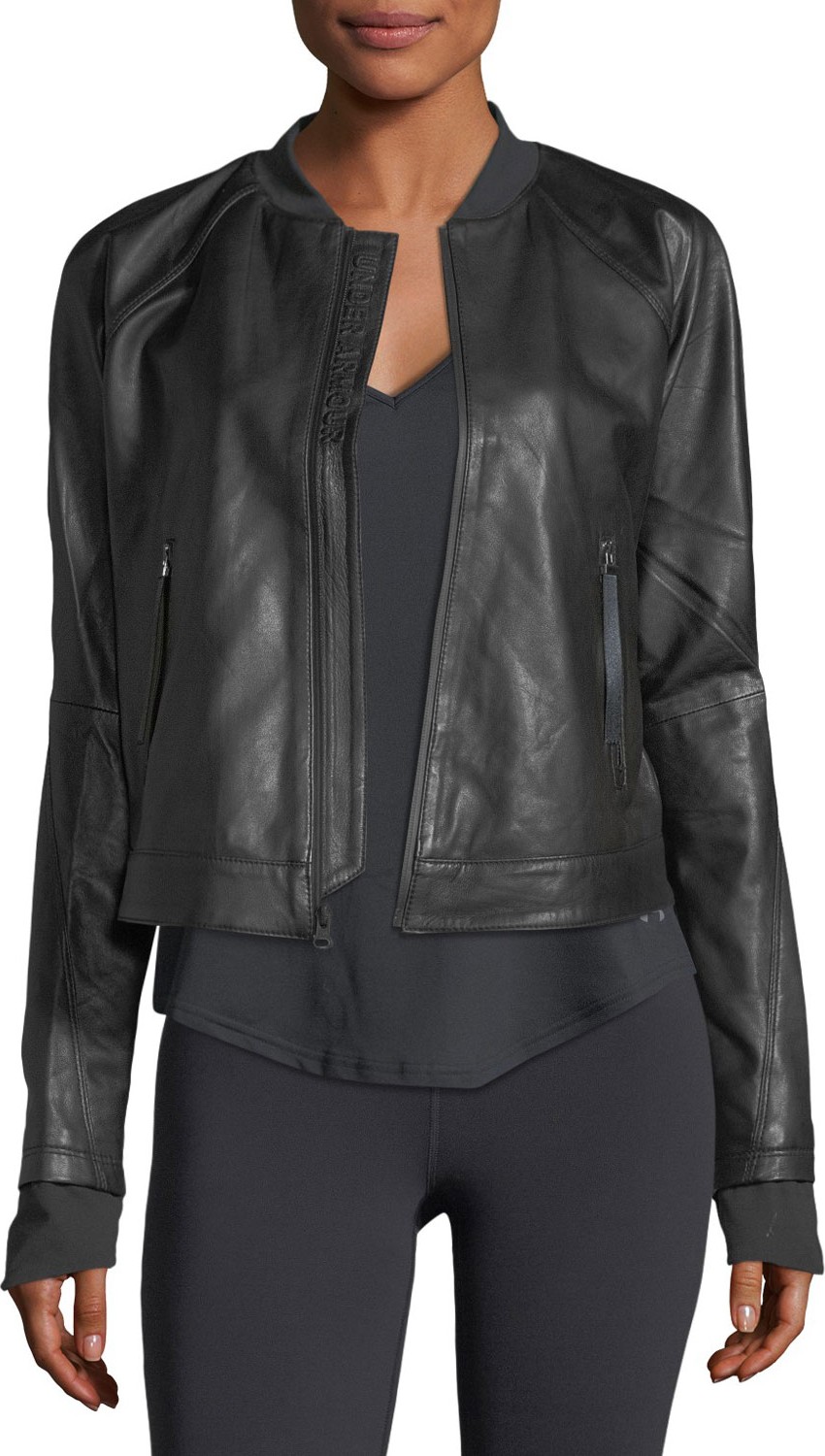 Under Armour Misty Zip-Front Leather Jacket