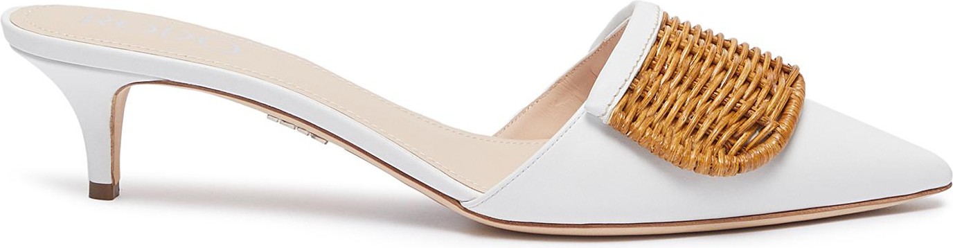 RODO Wicker flap leather pumps