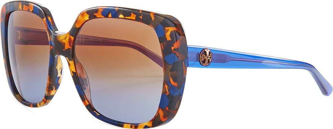 Tory Burch Rectangle Sunglasses w/ Transparent Arms