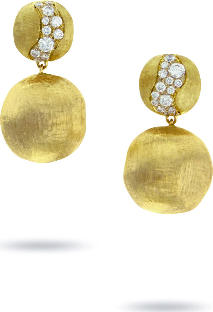 Marco Bicego 18k Gold Africa Diamond Constellation Double-Drop Earrings