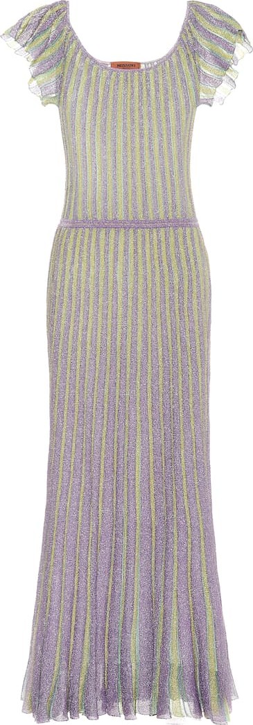 Missoni Striped lamé maxi dress