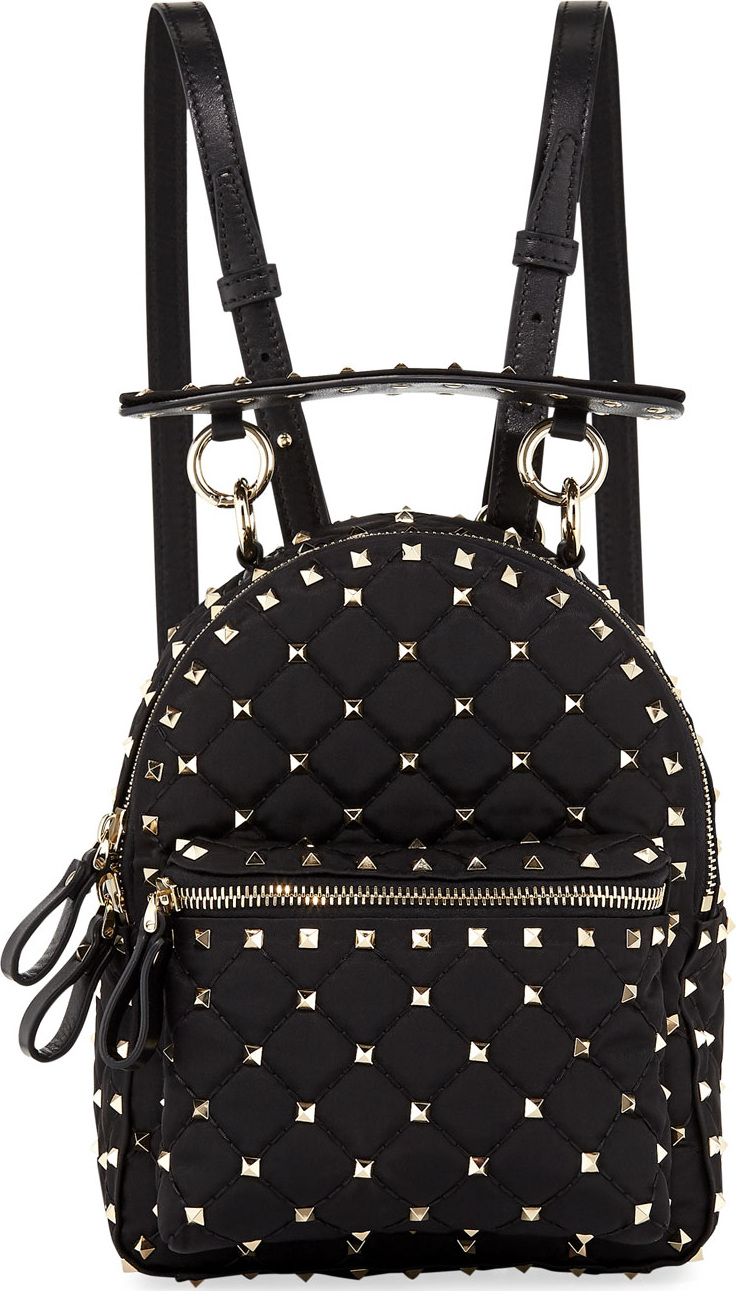 Valentino Rockstud Spike Mini Nylon Backpack