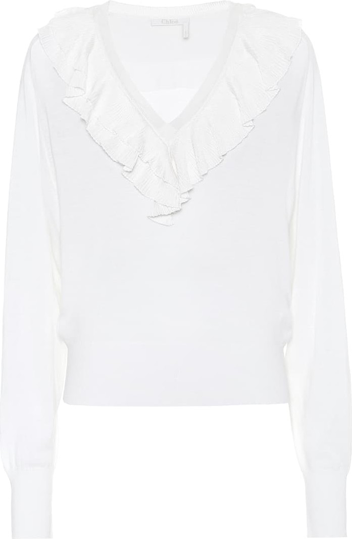 Chloe Ruffled wool sweater