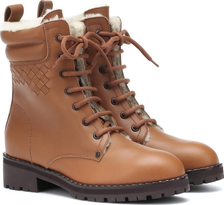 Bottega Veneta Shearling-lined leather ankle boots