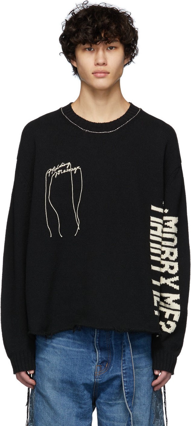 Doublet Black Hidden Message Sweater