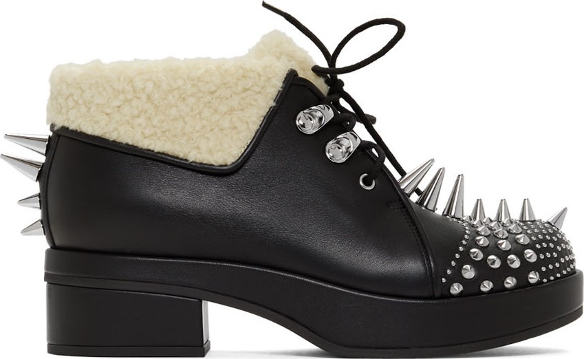 Gucci Black Sherpa Spike Victor Boots