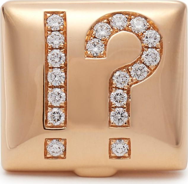 Francesca Villa Diamond exclamation & question mark 18kt gold ring