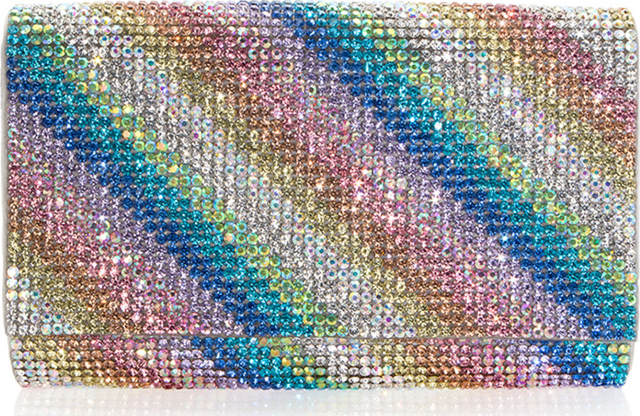 Judith Leiber Fizzy Rainbow Crystal Full-Beaded Clutch Bag