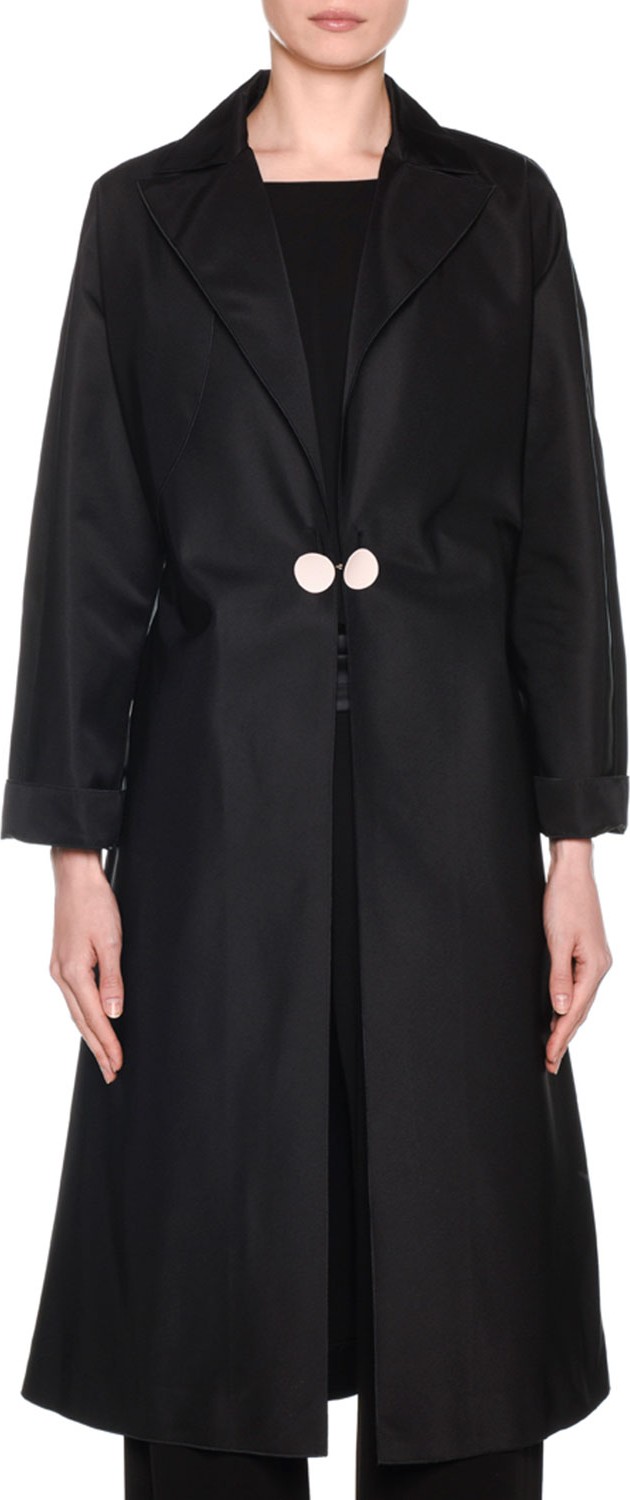 Giorgio Armani Duchess Satin Belted Trench Coat