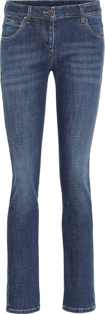 Brunello Cucinelli Embellished low-rise skinny jeans