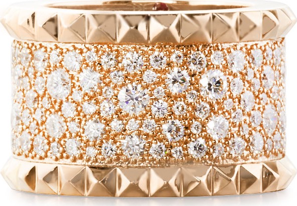 Roberto Coin ROBERTO COIN ROCK & DIAMONDS 18K Rose Gold Ring, Size 6.5