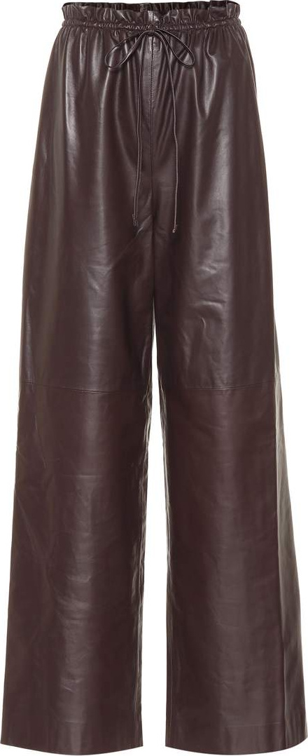 THE ROW Leather wide-leg pants
