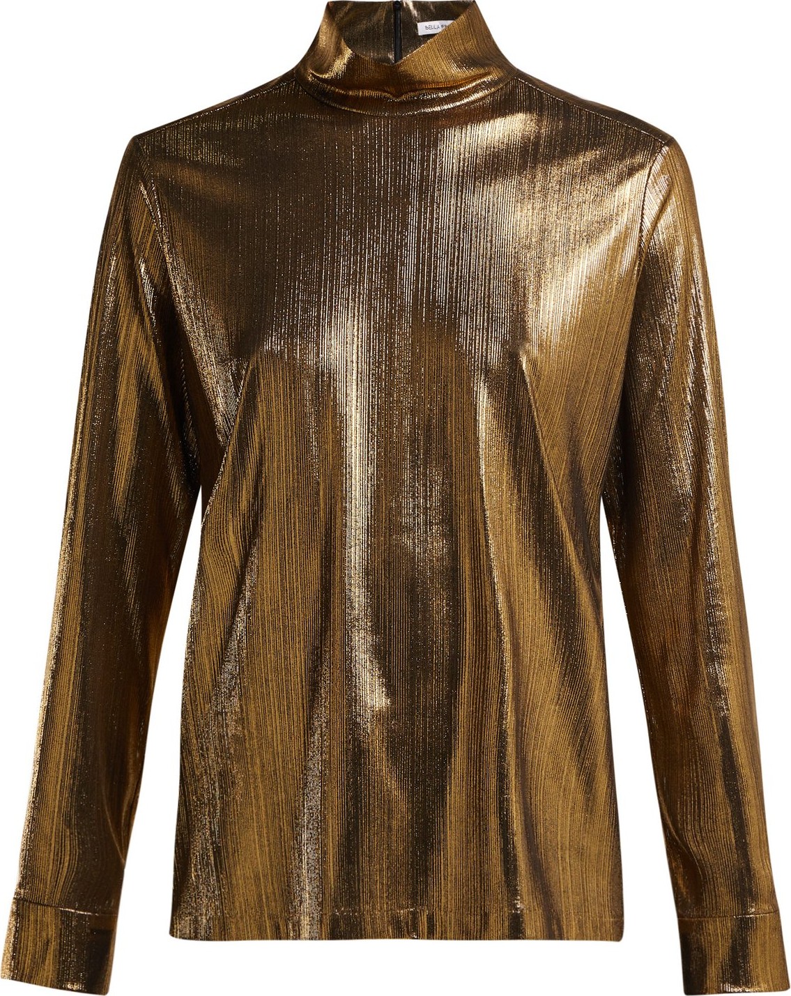 Bella Freud Kempner high neck stretch-lamé top