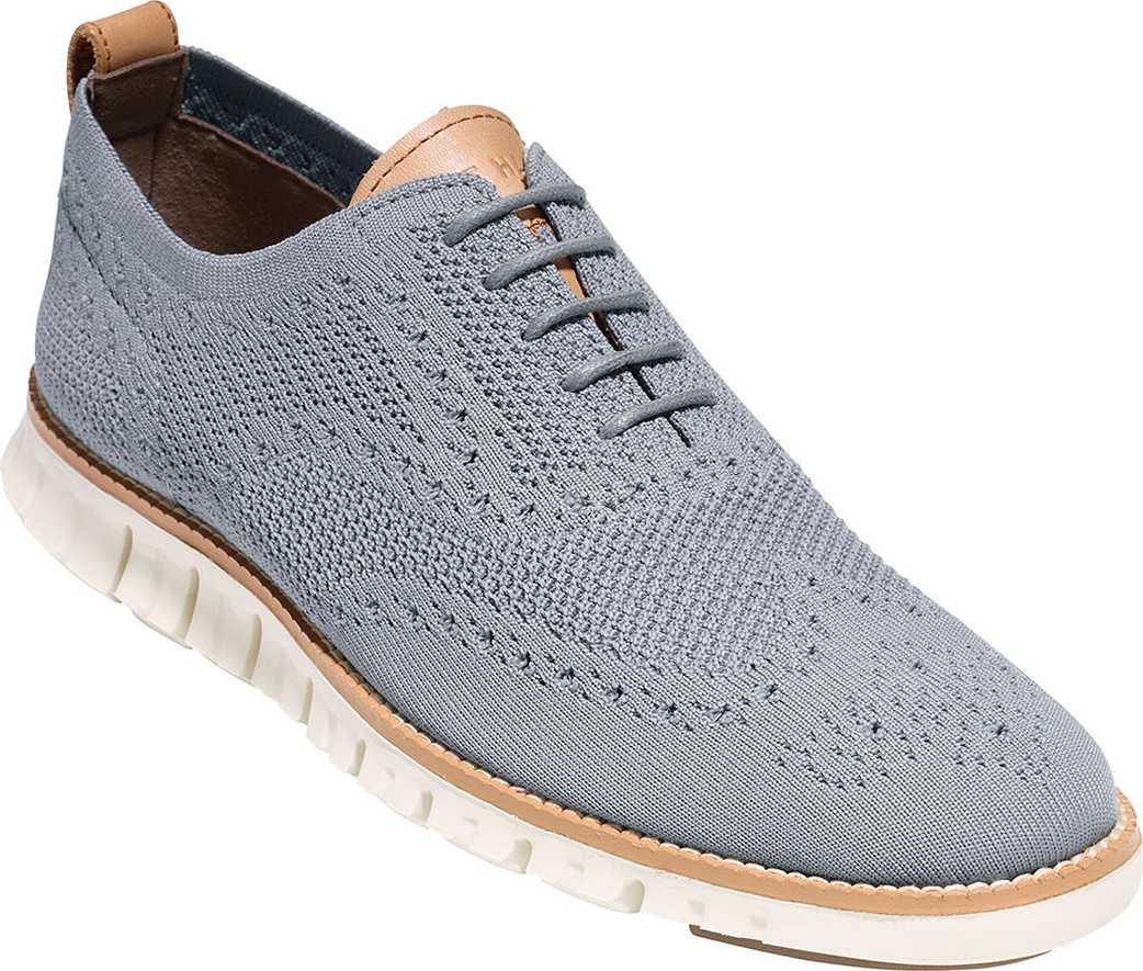 Cole Haan Men's ZeroGrand Knit Wing-Tip Oxford, Gray