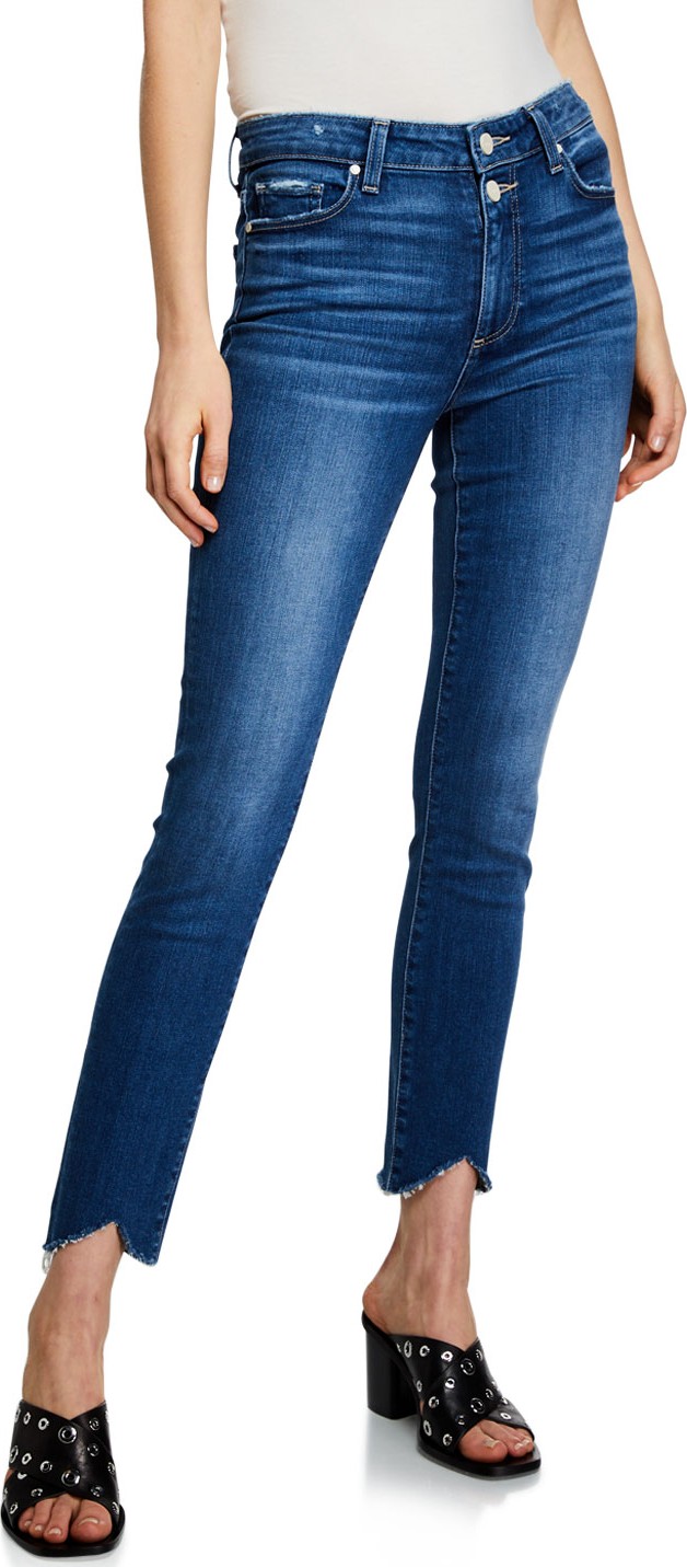 PAIGE Hoxton Ankle-Split Skinny Jeans with Double Buttons