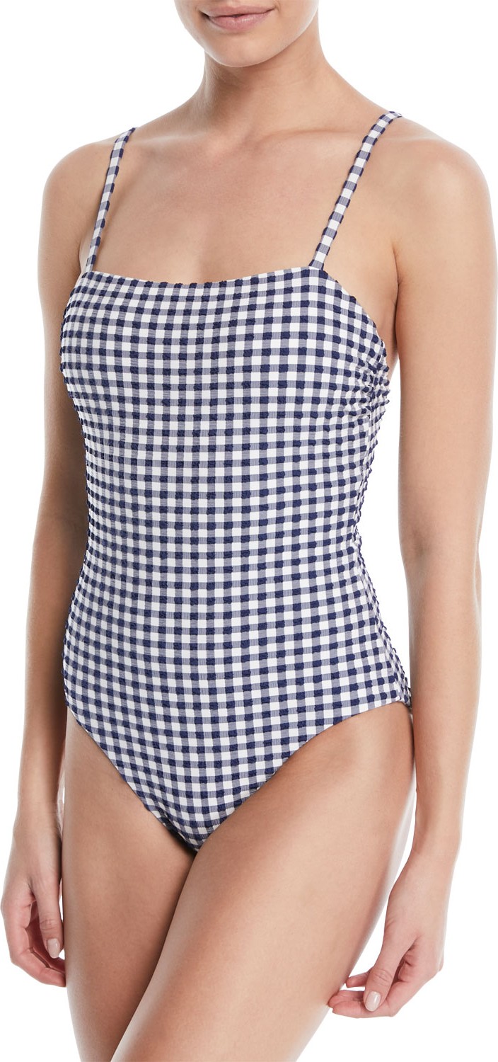 Red Carter In Stitches Gingham One-Piece Swimsuit