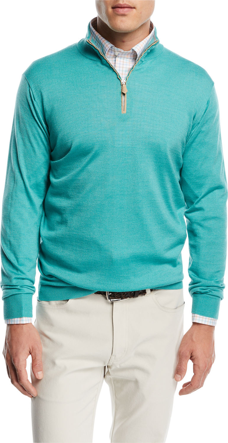 Peter Millar Wool-Silk Half-Zip Sweater