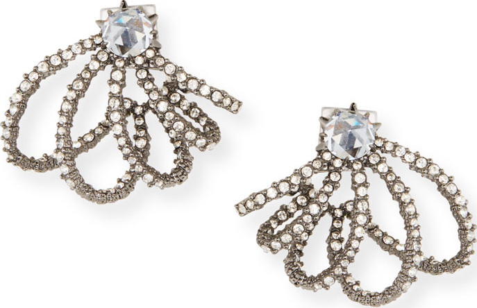Alexis Bittar Crystal Lace Orbit Stud Earrings