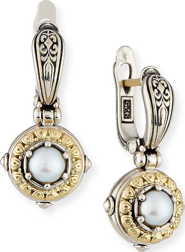 Konstantino Silver/Gold Pearl Drop Earrings