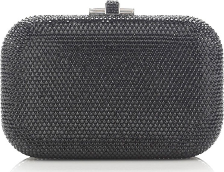 Judith Leiber Crystal Slide-Lock Clutch Bag, Silver/Jet