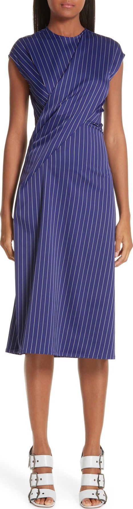 Sies Marjan Layered Pinstripe Midi Dress
