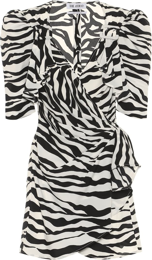 The Attico Zebra-striped wrap minidress The Attico Zebra-striped wrap minidress
