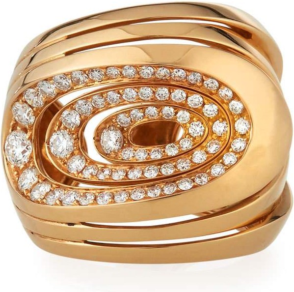 Gismondi 1754 18k Rose Gold 7-Loop Diamond Cuff Bracelet