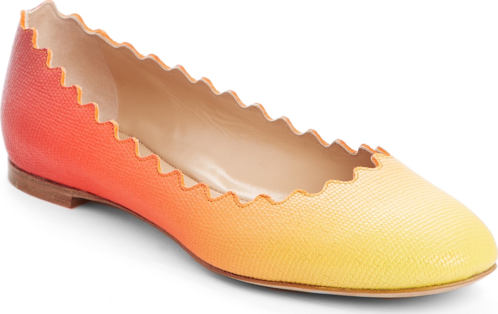 Chloe Lauren Scalloped Ombré Ballet Flat