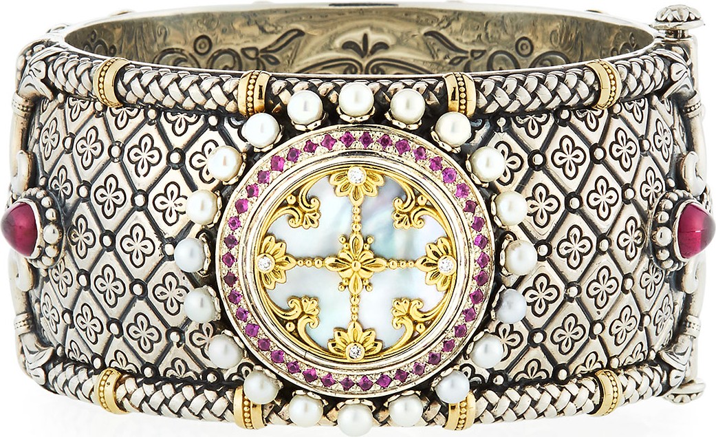 Konstantino Hestia Hinged Wide Bangle Bracelet