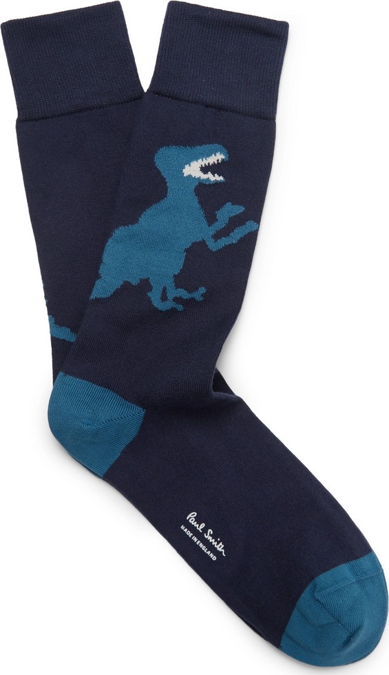 Paul Smith Intarsia Stretch Cotton-Blend Socks