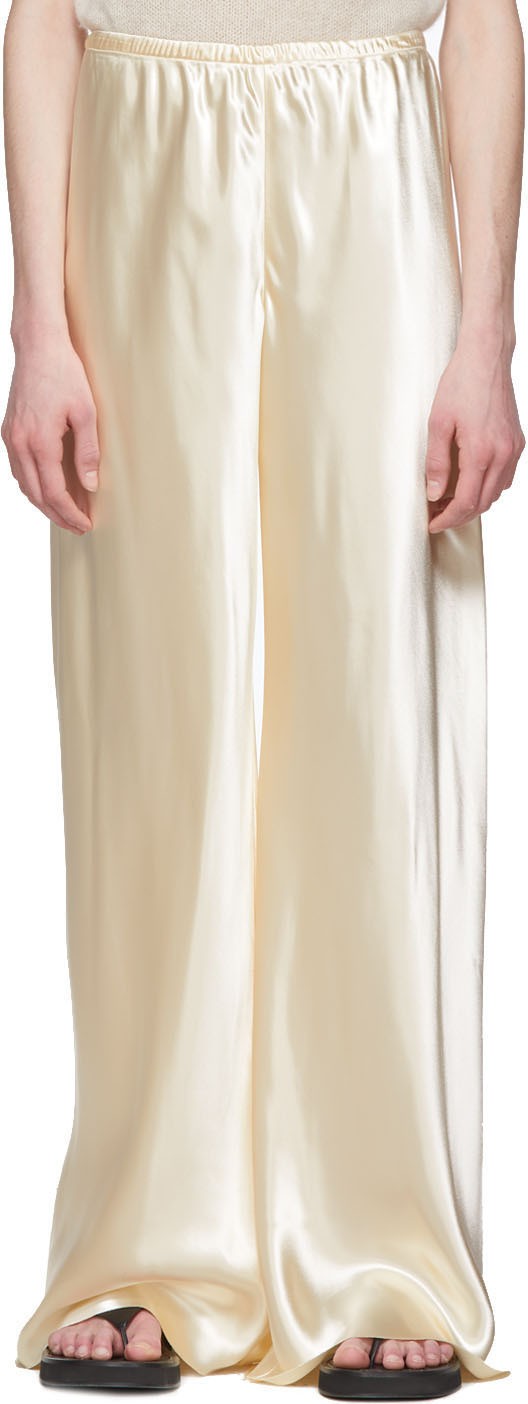THE ROW Off-White Satin Gala Pants