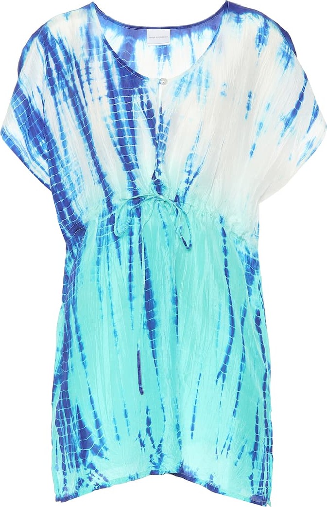 Anna Kosturova Tie-dye silk cover-up