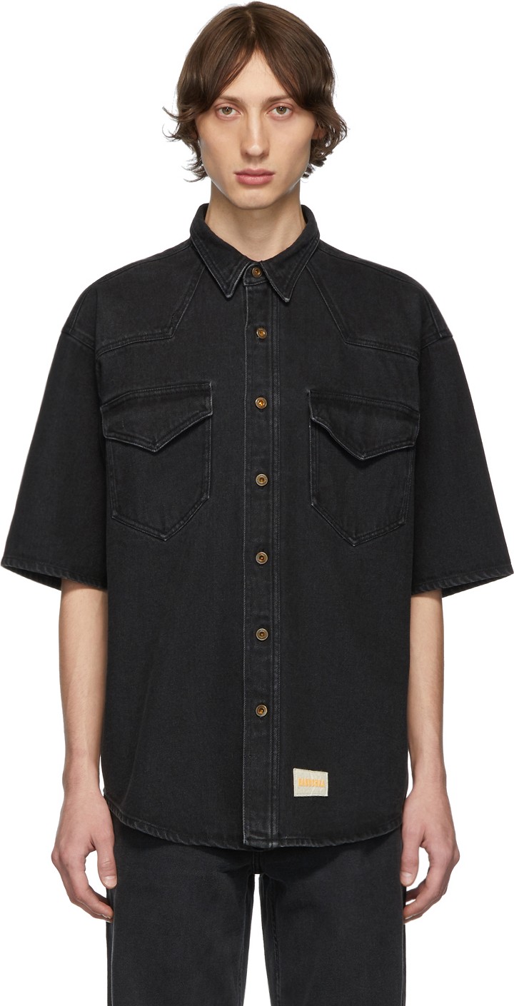 Nanushka Black Denim Nelan Shirt