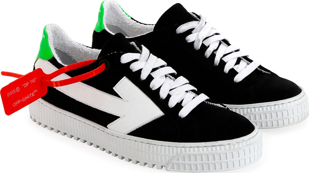 Off White Arrow Platform Suede Sneakers