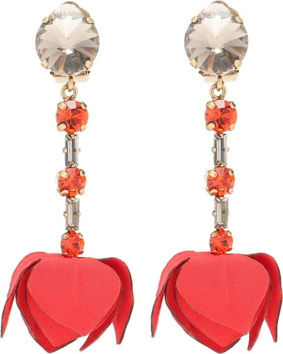Marni Crystal clip-on drop earrings
