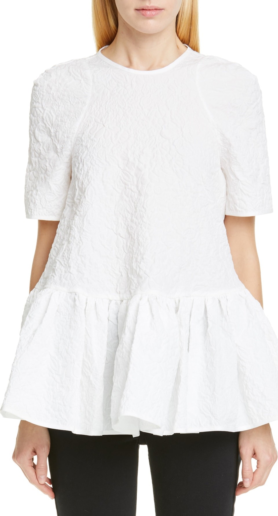 Cecilie Bahnsen Susi Floral Matelassé Top