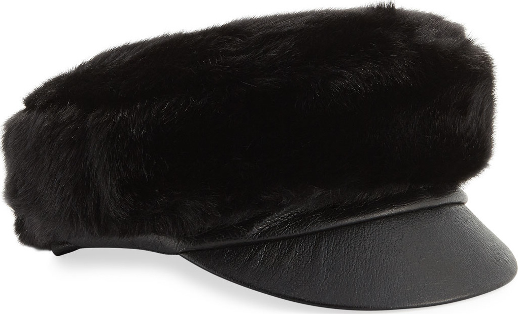 Eugenia Kim Therese Faux-Fur & Leather Army Hat