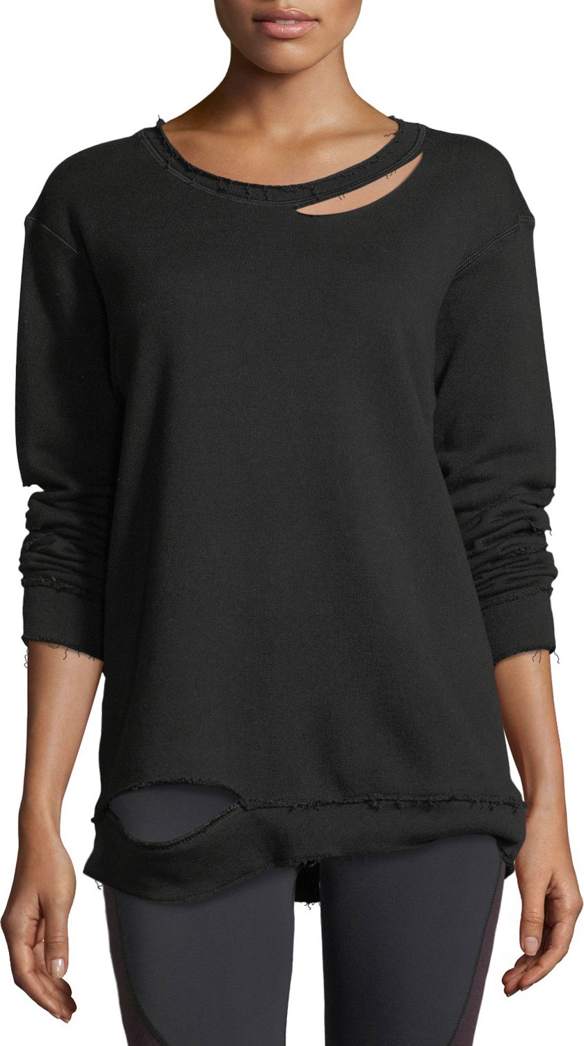 ALALA Cypher Crewneck Slashed Cotton Pullover Sweatshirt